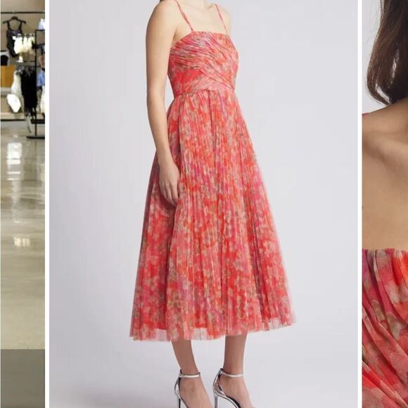 Hutch Anthropologie Quinn Pleated Midi Cocktail Dress - Picture 3 of 8